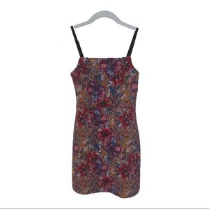 Urban Outfitters Size XS Multicolor Brocade Floral Embroidered Tank Mini Dress